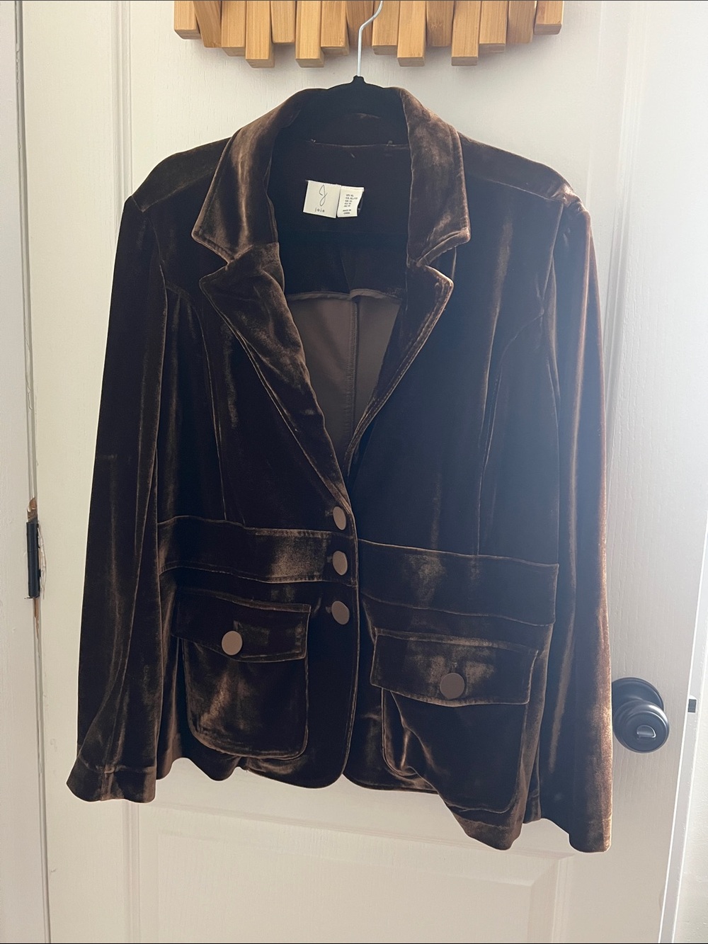 Joie Chocolate Brown Velvet Blazer Jacket